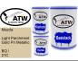 Preview: Mazda, Light Parchment Gold Pri Metallic, BQ / 21C: 500ml Lackdose + 500ml Klarlack + 250ml Härter - Set, von ATW Autoteile West.